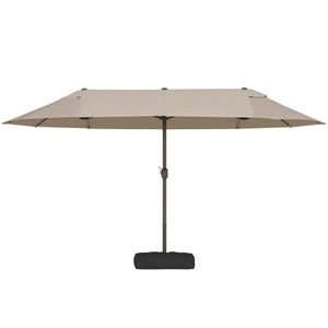 Ombrellone a Doppia Testa con LED Bianco Sabbia 316x145 cm vidaXL | Leroy Merlin