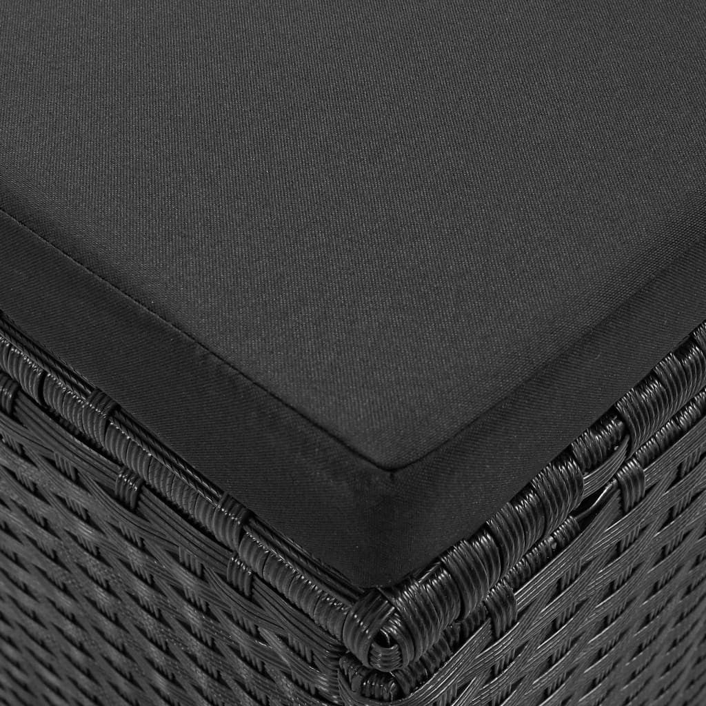 Salon de jardin 4 pcs Noir avec coussins Résine tressée - 2