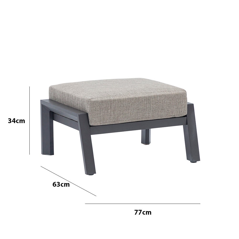 TEMPO STYLE – puf KEA z antracytowego aluminium | Odporny na warunki atmosferyczne | Z miękką, zdejmowaną poduszką | Do użytku na zewnątrz - 3