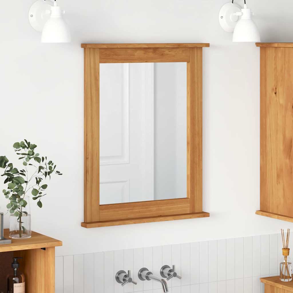 Vidaxl Espejo Miel 55.5 X 5 X 70 Cm Madera Maciza De Pino Marrón , Leroy Merlin