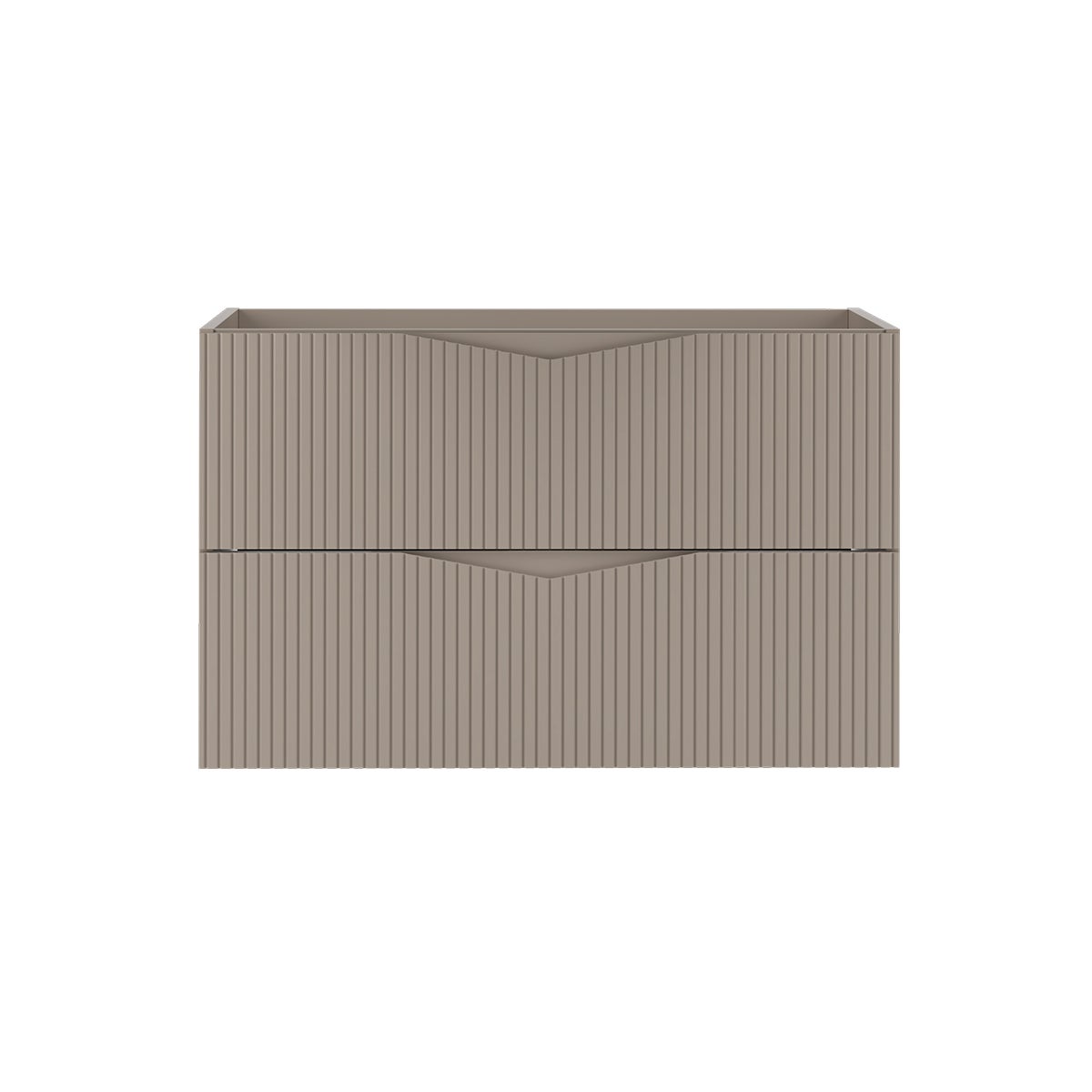 Szafka łazienkowa CLEO 80 cm beżowa wisząca ryflowane fronty MDF bez blatu - 3
