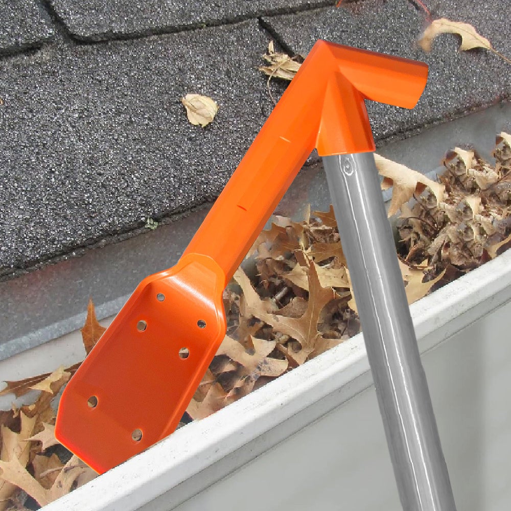 Nettoyeur de gouttières multifonctionnel, outil de nettoyage de feuilles à manche télescopique, pelle à feuilles pour gouttières de toit et de jardin - 8