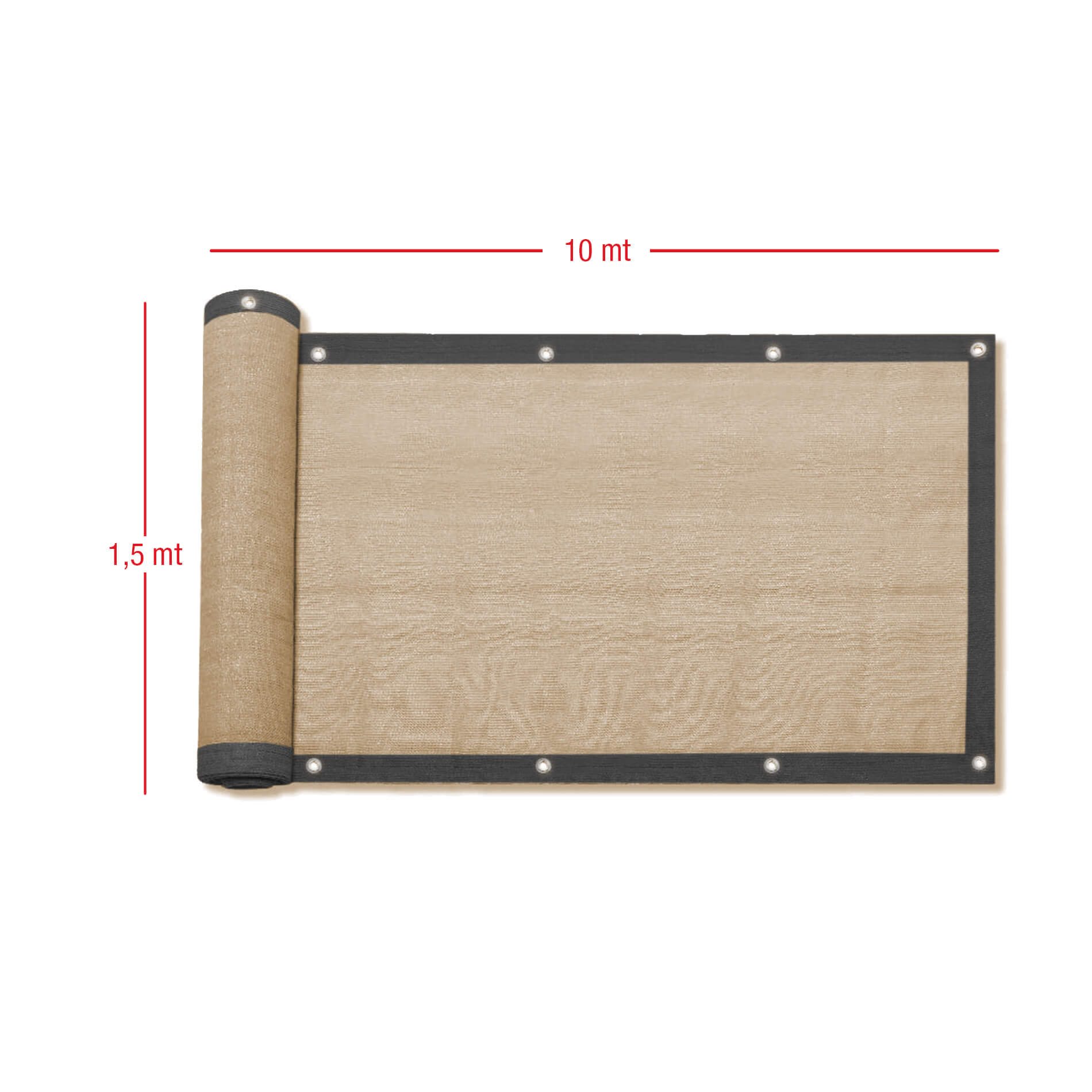 Rebecca Mobili Frangivista Telo da Balcone Frangivento Oscurante Polietilente Beige Ombra 95% - 3