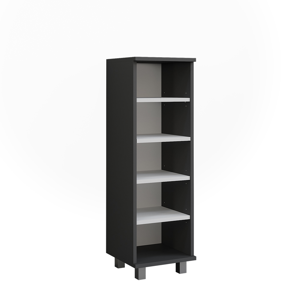 Vicco Szafka Midi Ilias, Antracyt/biały, 30.2 x 95 cm z 5 otwartymi przedziałami