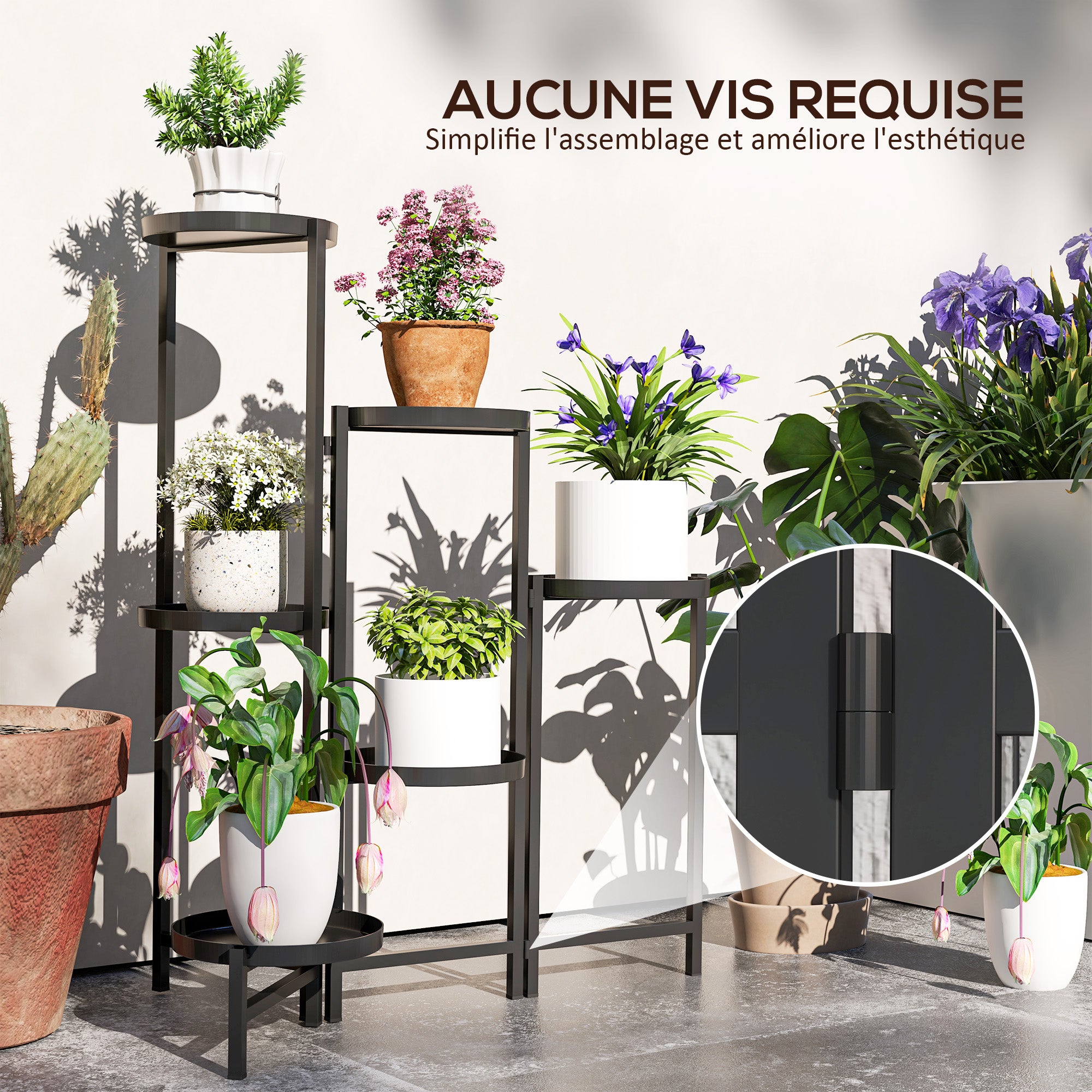Support pour plantes Métal Outsunny - 6