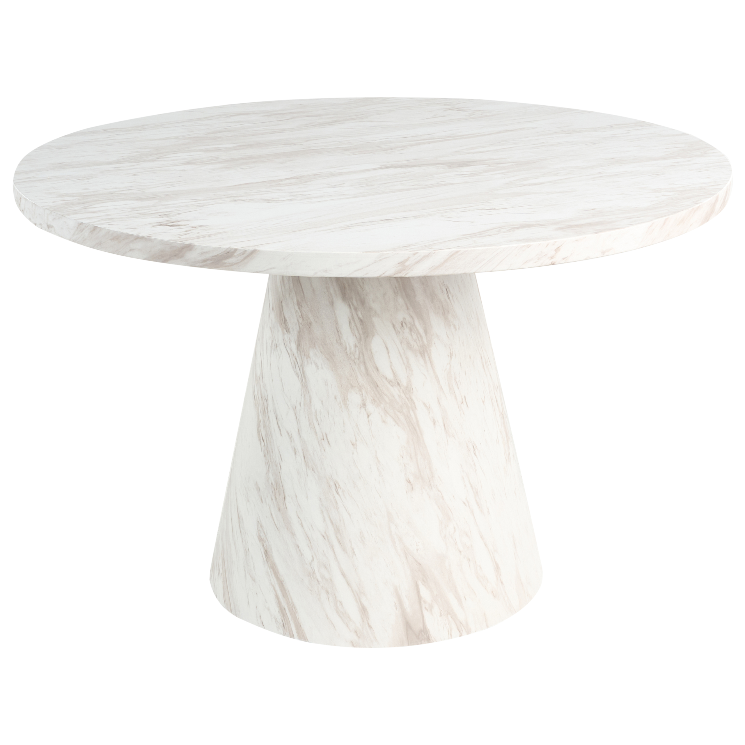 Beliani Mesa De Comedor Mere Mármol 120 Cm 120 Cm Blanco , Leroy Merlin