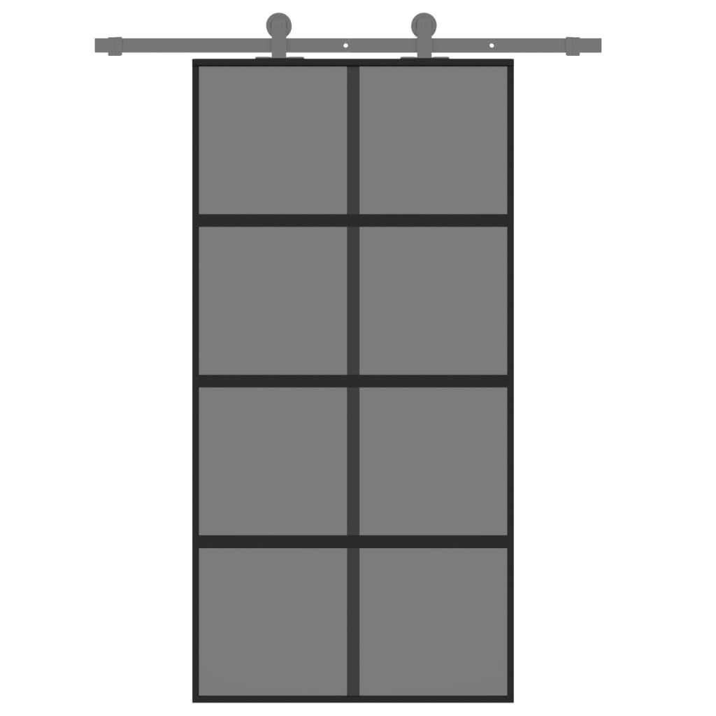 Puerta corredera | Puerta de la cocina vidrio templado y aluminio negra 102,5x205 cm CFW31200 - 3