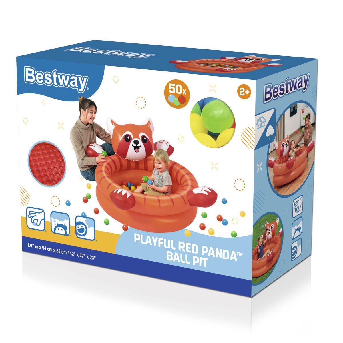 Bestway Piscina Bolas Gonfiabile Panda 107x94x58 cm +2 Anni Interno e Giardino 52702 - 3