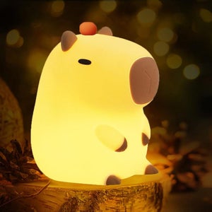 Veilleuse Enfant Capybara En Silicone - Tactile Et Dimmable - CPBR-01