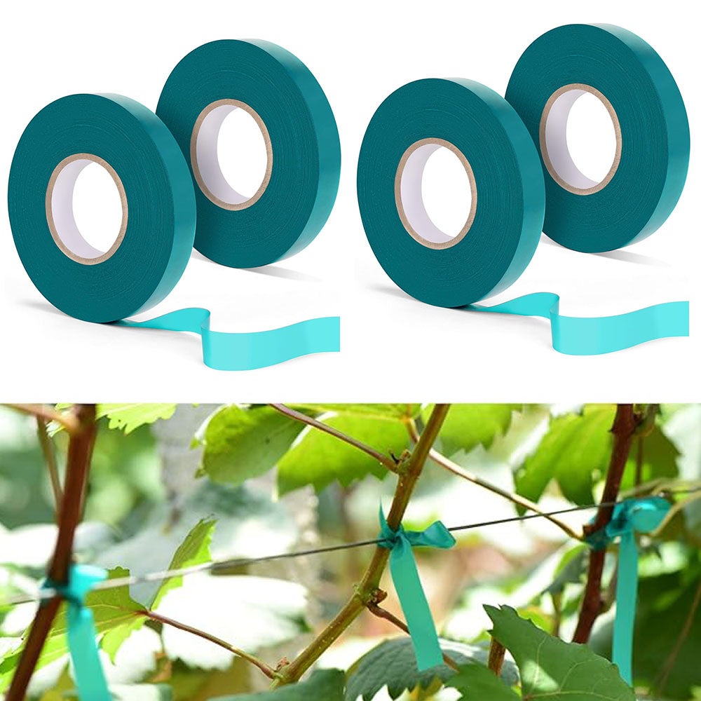 2 rotoli di nastro verde per piante da giardino, 24 mm x 45 m, nastri per innesto, supporto per piante in PVC, nastro di riparazione per alberi da frutto, piantine