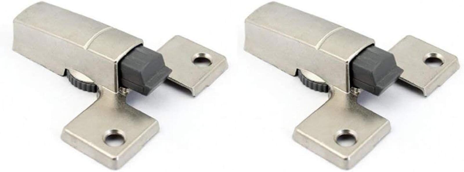 Zestaw 2 wkręcanych ograniczników zawiasów do drzwi z cichym domykiem, na poziomie zawiasów, cichych i całkowicie wysuwanych.