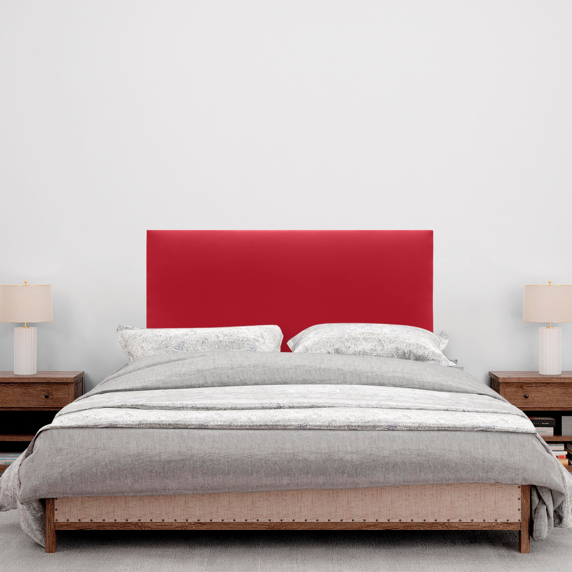 DHOME Cabecero de Polipiel Liso cabeceros Cabezal tapizado Cama (Polipiel Rojo, 110cm (Camas 80/90/105)) - 4