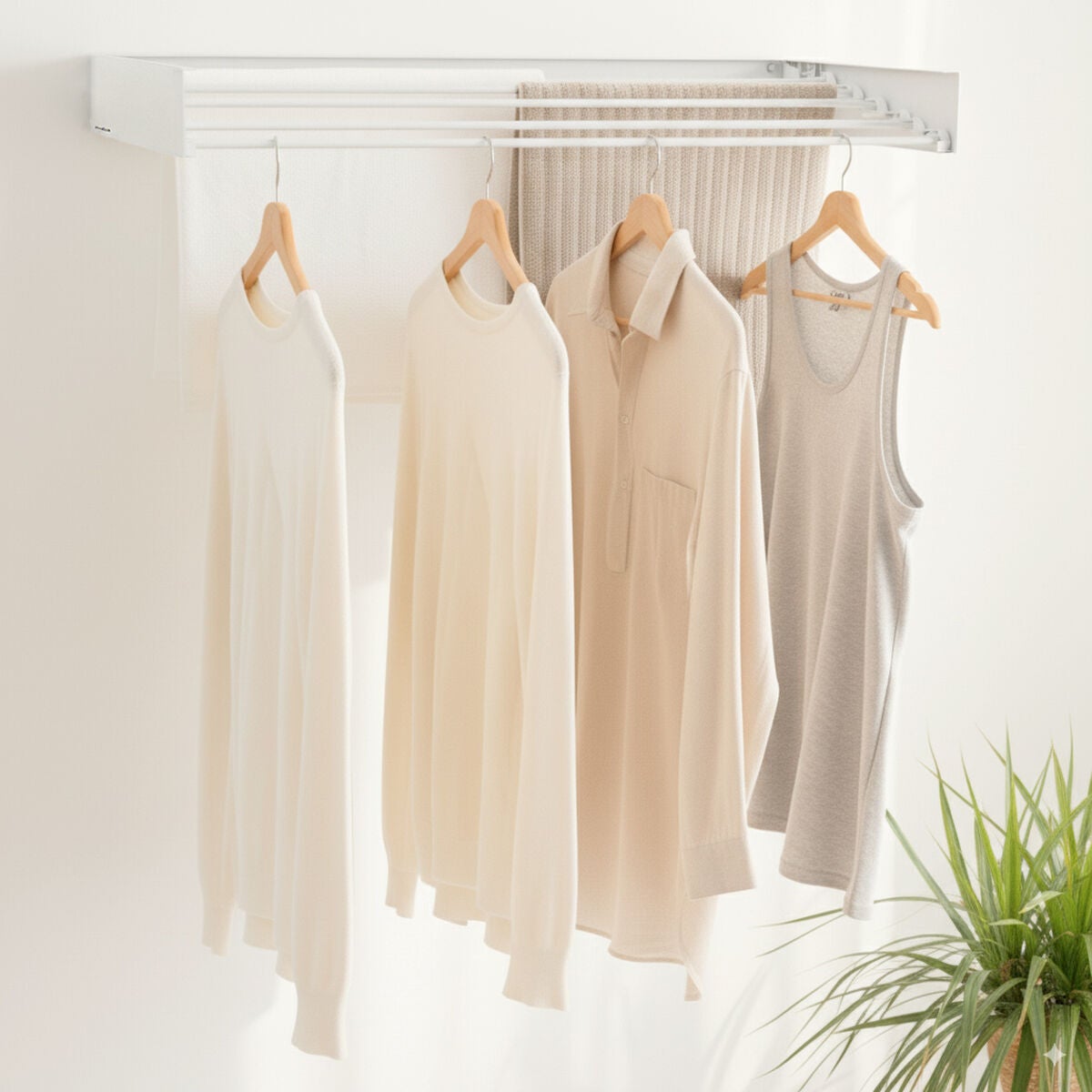 Étendoir mural pliable extensible rétractable Dryva 80 InnovaGoods - 2