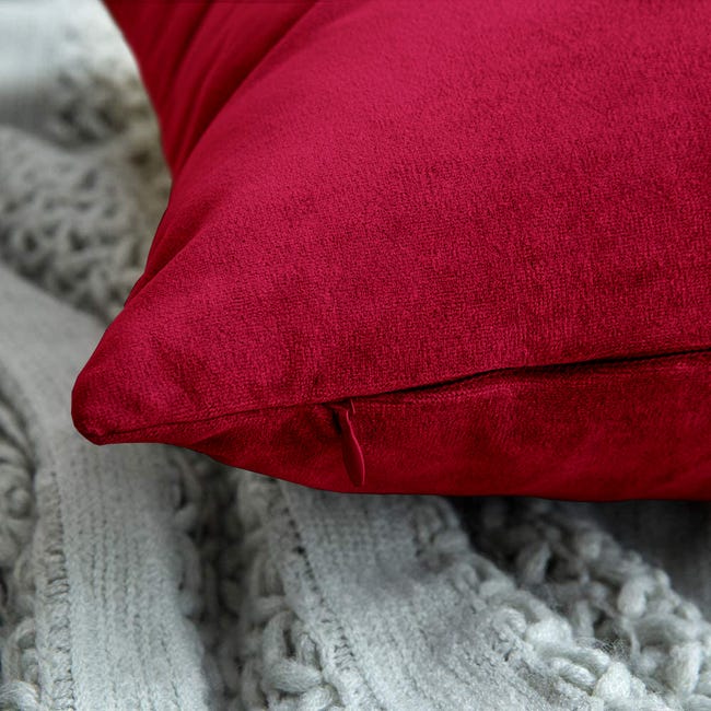 2 Federe 45x45cm In Velluto Riccio Con Cerniera Nascosta - Argento Per Divano E Letto - Foto 9
