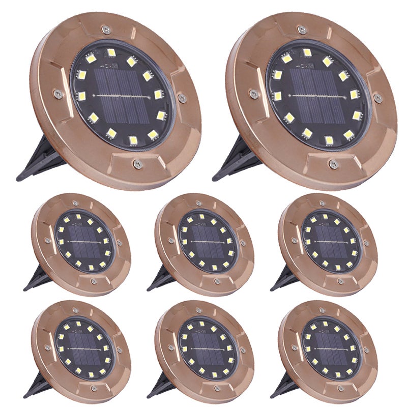 Zewnętrzne lampy solarne sztuk lampy solarne gruntowe z diodami LED wodoszczelne lampy solarne do oświetlania ścieżek krajobrazowych ciepłe światło