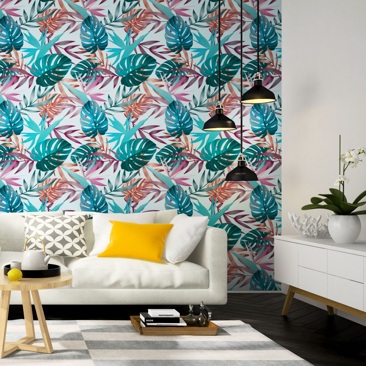 Vinilo tapiz tropical san josé - adhesivo de pared - revestimiento sticker mural decorativo - 60x60cm