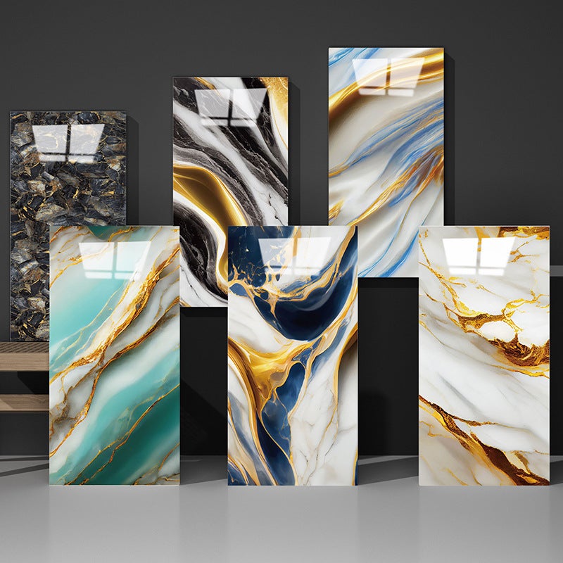 Conjunto de 10 painéis de parede adesivos impermeáveis com efeito mármore para chuveiro, backsplash autoadesivo, painéis de parede em PVC para banhe - 3