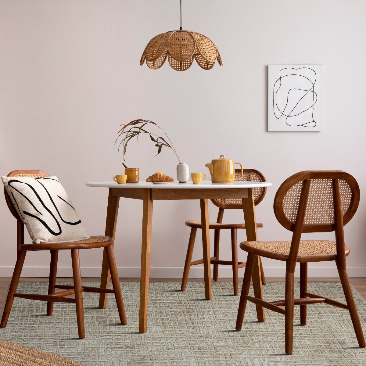 Tappeto moderno con motivo geometrico beige 160x230 - 8