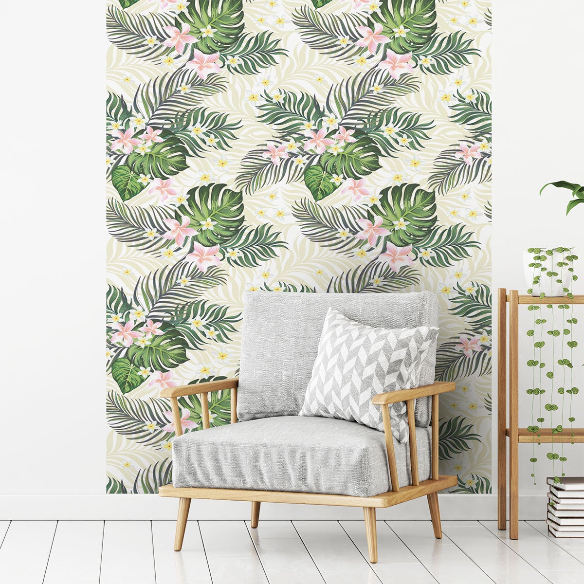 Vinilo tapiz tropical bermejo - adhesivo de pared - revestimiento sticker mural decorativo - 50x50cm