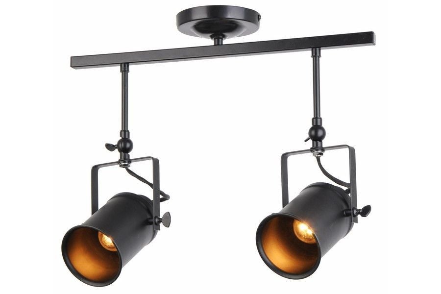 Lampa sufitowa wisząca Gemma czarna 2xE27x40W retro wym: 42 x 55 x 12 cm metal Reality