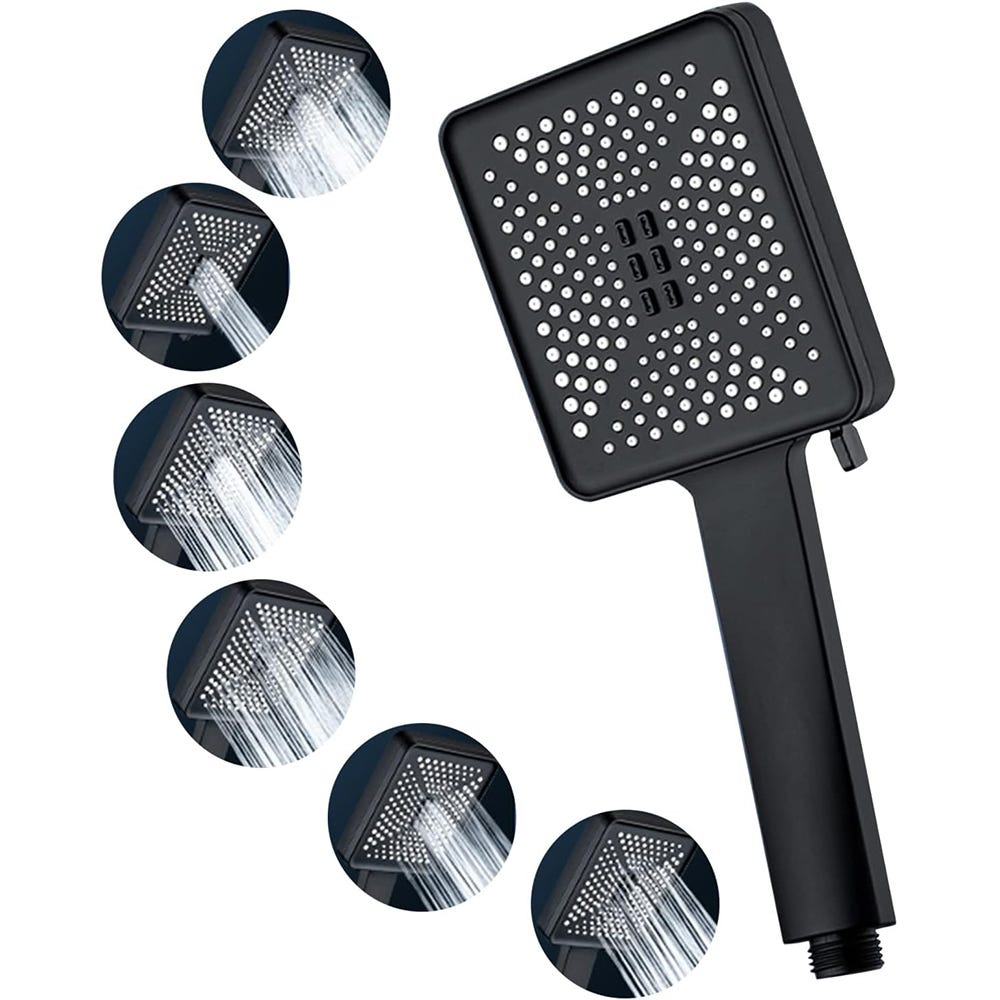 Soffione Doccia Quadrato NK - 6 Modalità Getto, Filtro Integrato, ABS, Risparmio Idrico - Foto 7