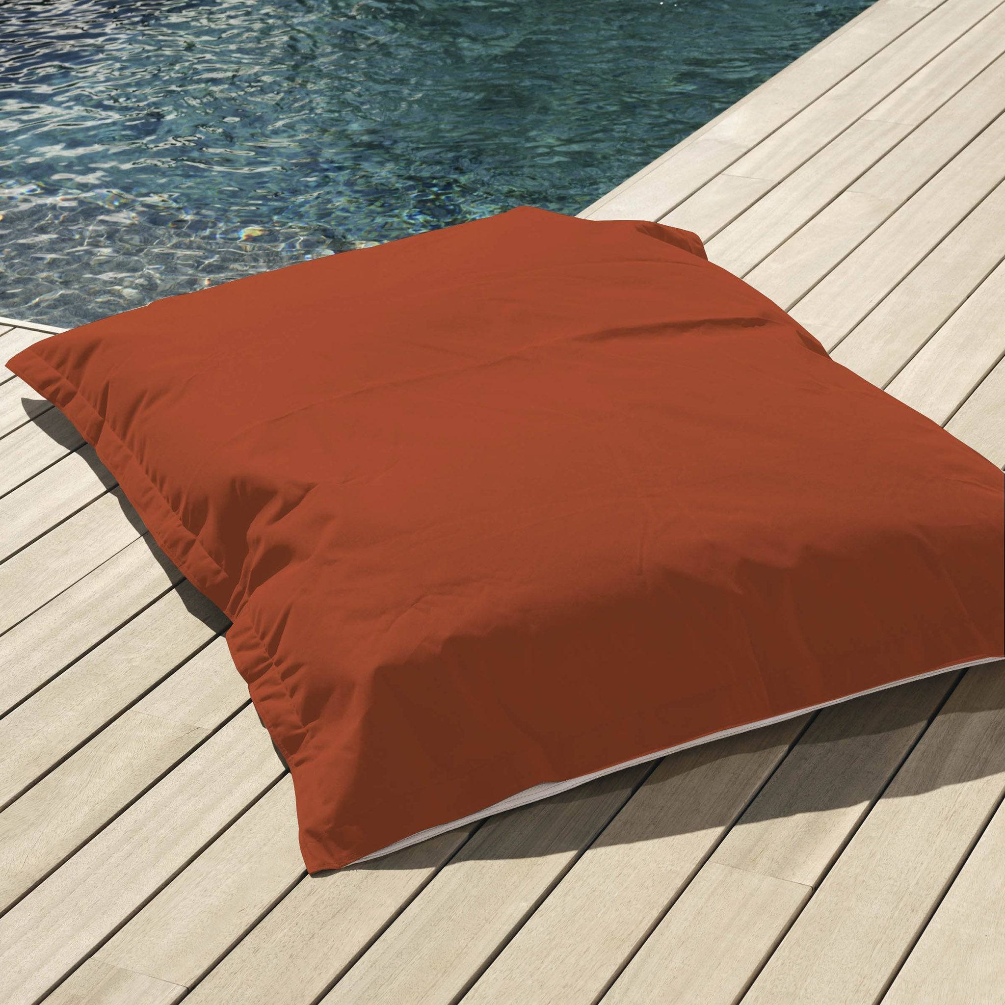 Pouf Géant XXL Déhoussable, Flottant pour Piscine, Deco Arts Terracotta - 2