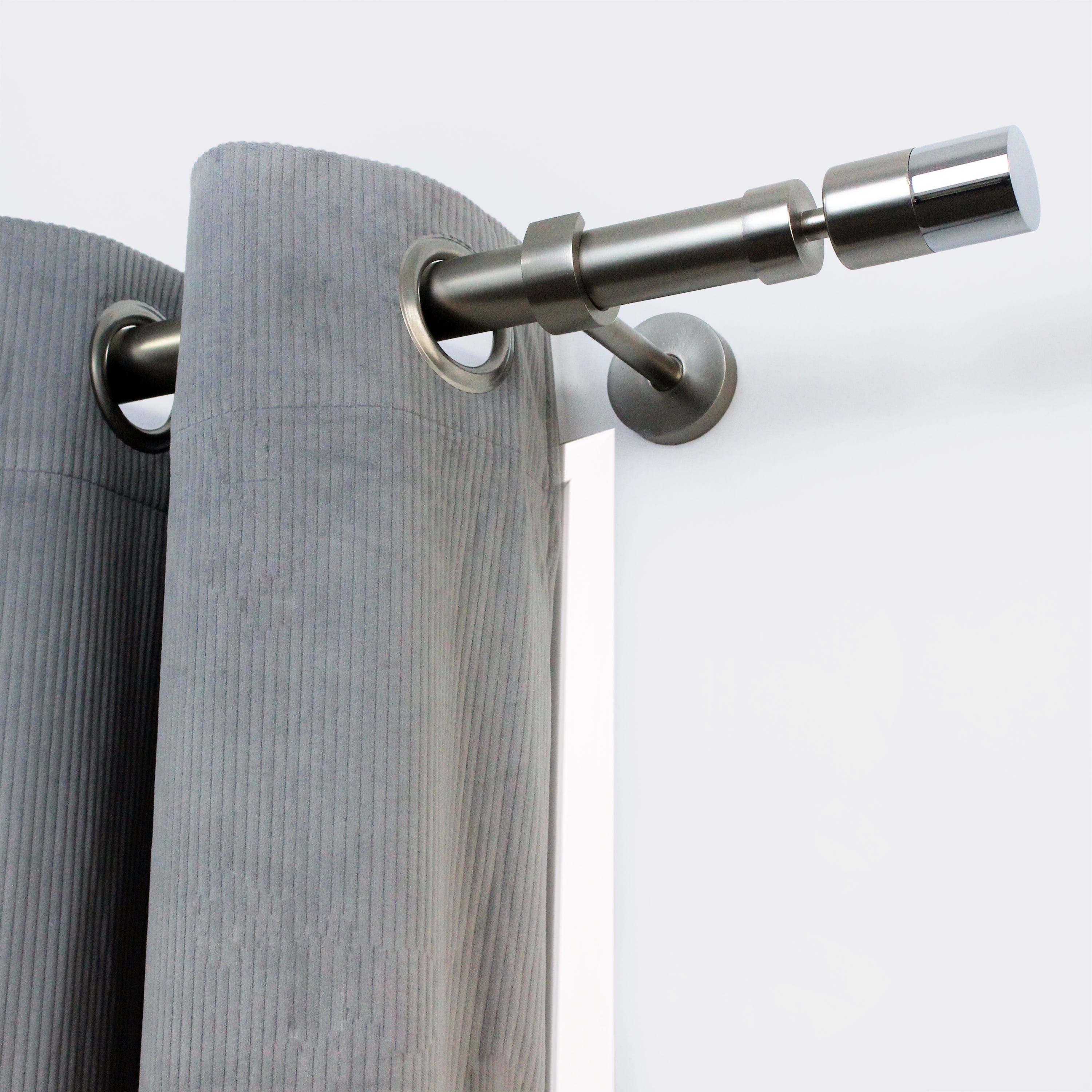 Kit de tringles à rideaux en métal Raia INSPIRE chromé D25-28mm ext 160-300 cm - 3
