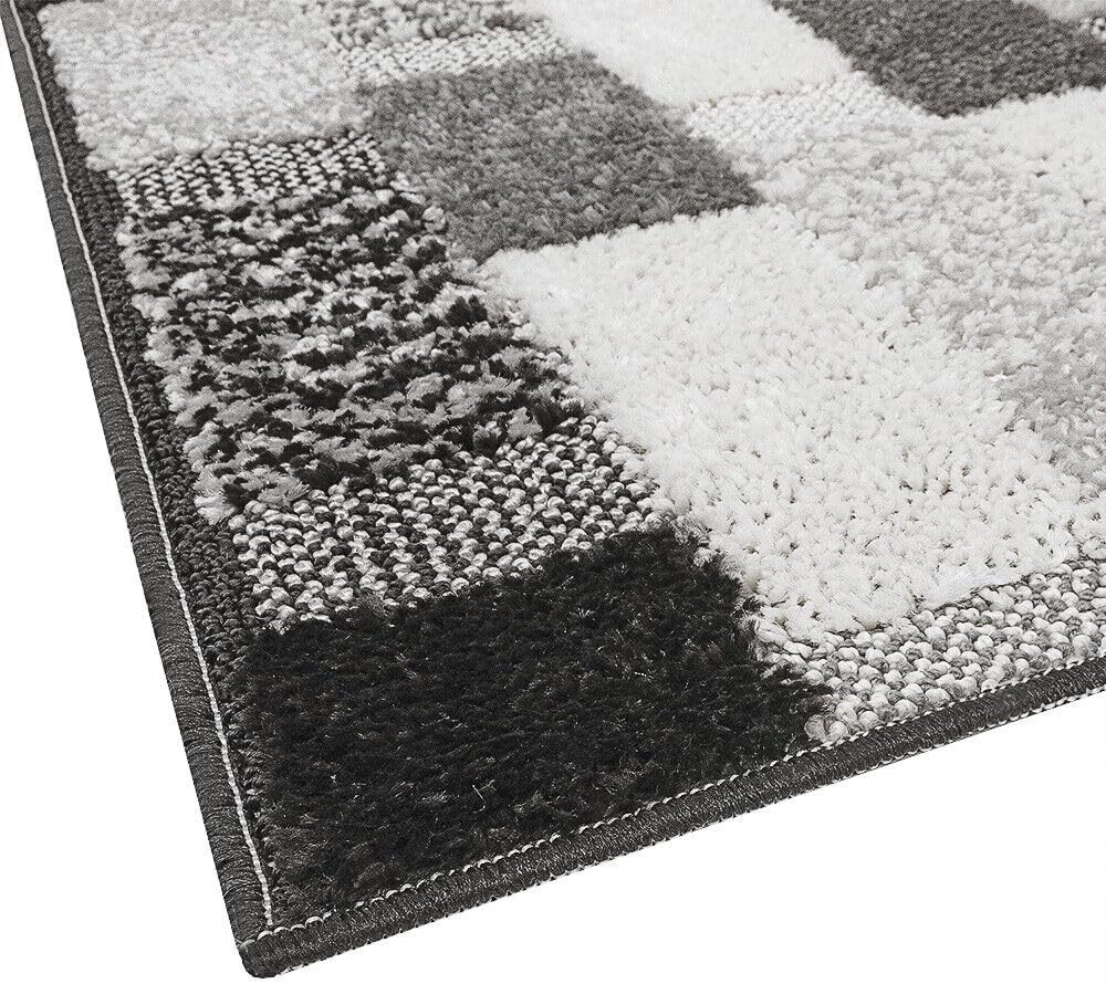 Tapete Banho Moderno 60x160 cm Macio Antiderrapante Absorvente Tapete De Cabeceira Banho 100% Fabricado Em Itália Cinzento - 3