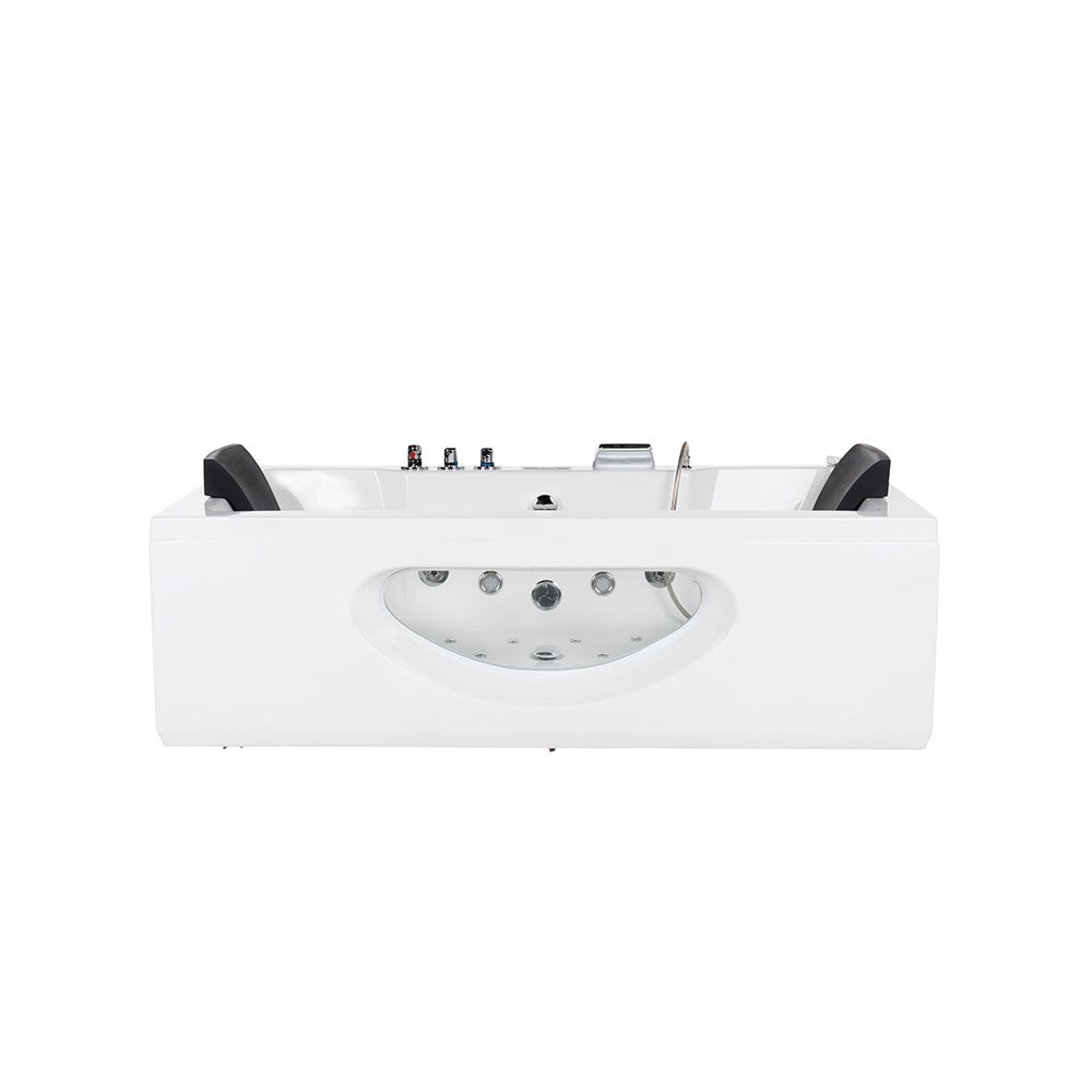 Home Deluxe - Whirlpool - LAGUNA M - Blanc, dimensions : 180 x 90 x 55 cm - avec radio, chauffage et luminothérapie I Baignoire d'angle pour 2 - 2