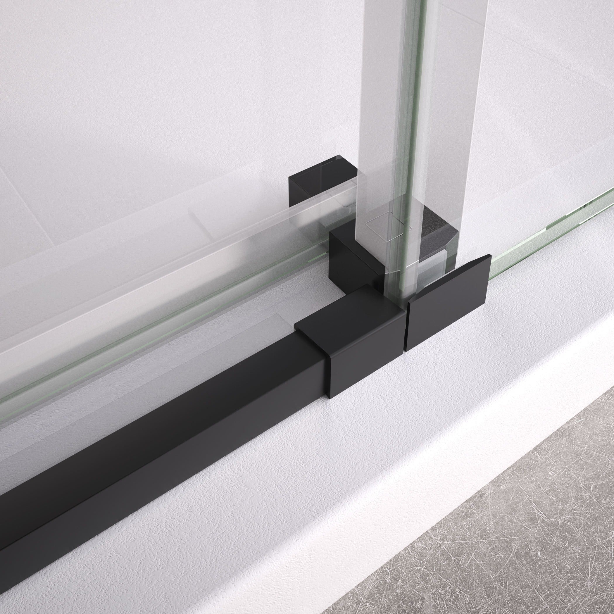 BELLOBATH -Mamparas de ducha frontal 2 hojas correderas + 2 fijos -Cristal templado 6 mm antical -Negro Mate -Ancho adaptable 180-185cm - Alto 195cm - 3