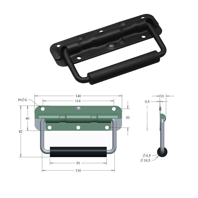 Maniglia Pieghevole Spring Box, Maniglia Per Flight Case, 140 Mm/5 - Foto 9