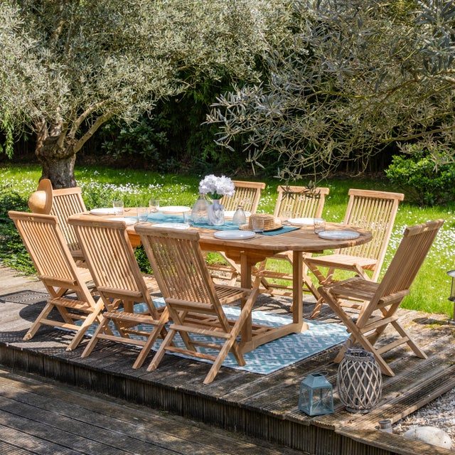 Ensemble Table Ronde Et Chaises 8 Places En Bois D150 Siena & Modena