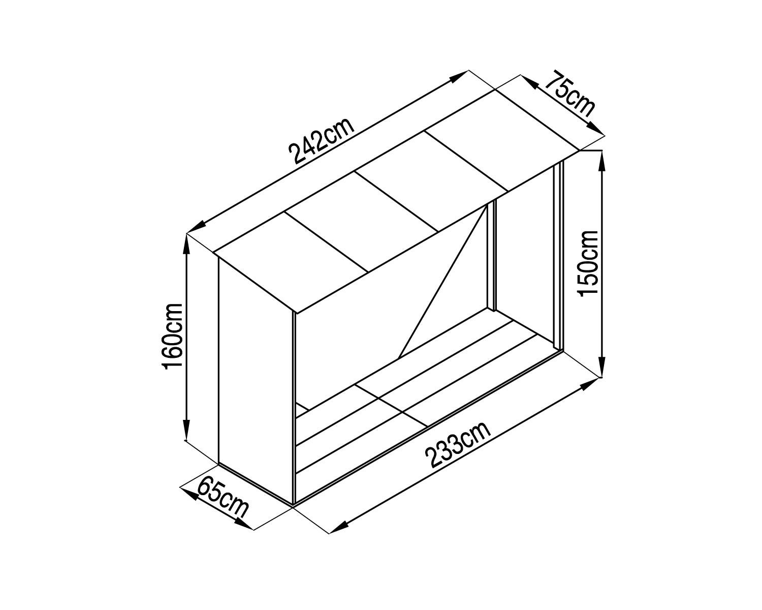 Abri bûches métal TRIGANO 3 stères avec toit incliné et structure acier galvanisé pour protéger votre bois au jardin - 3