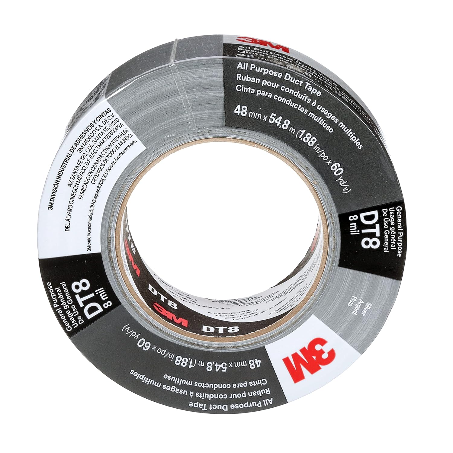 (Srebrna) Taśma tkaninowa uniwersalna 3M DT8, 48 mm x 23 m, 0,2 mm, pakowana pojedynczo