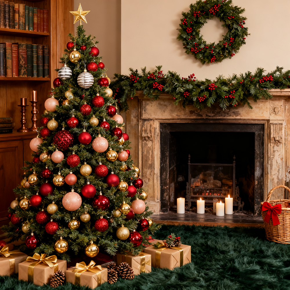 Juego de 44 adornos para árbol de Navidad, Juego de bolas navideñas irrompibles, Colgantes navideños, Adornos navideños, Regalos navideños - 6