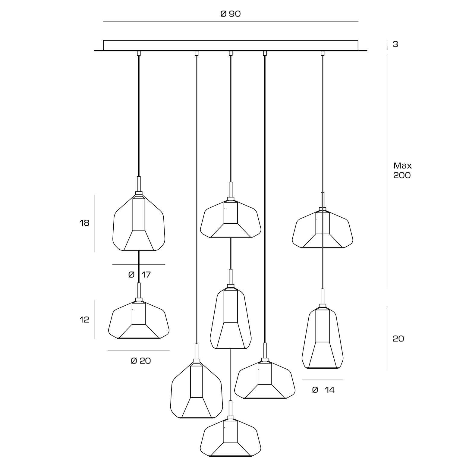 X-RAY suspension, bronze - 4