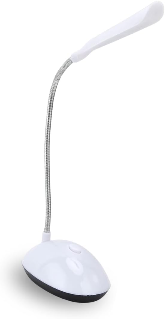 Regulowana lampa biurkowa LED z ramieniem – zasilana bateryjnie – idealna dla uczniów, przy łóżku i w biurze, biała