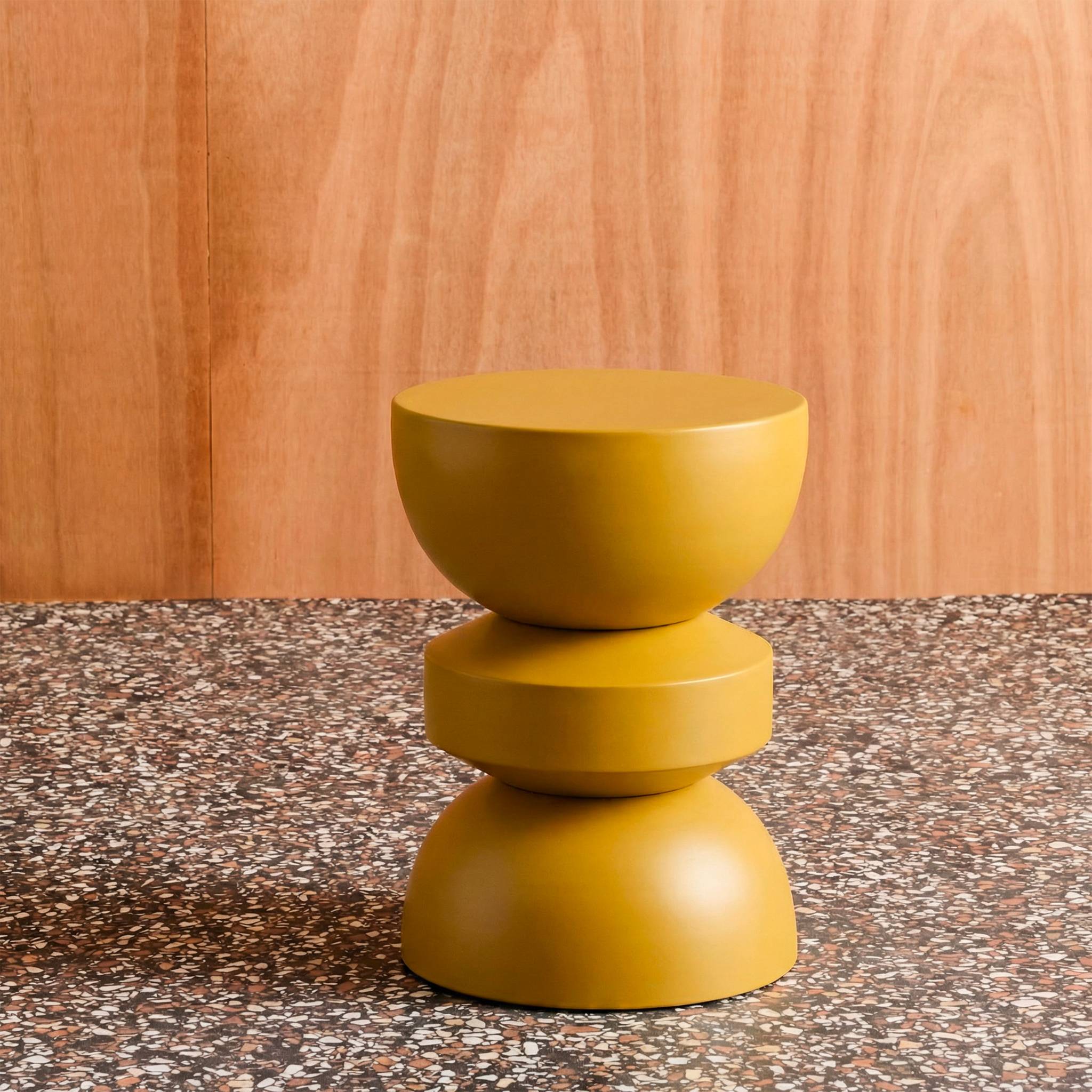 Table d'appoint. bout de canapé. table de chevet en métal. moutarde. Assa. Ø32 x H 43.5cm - 2