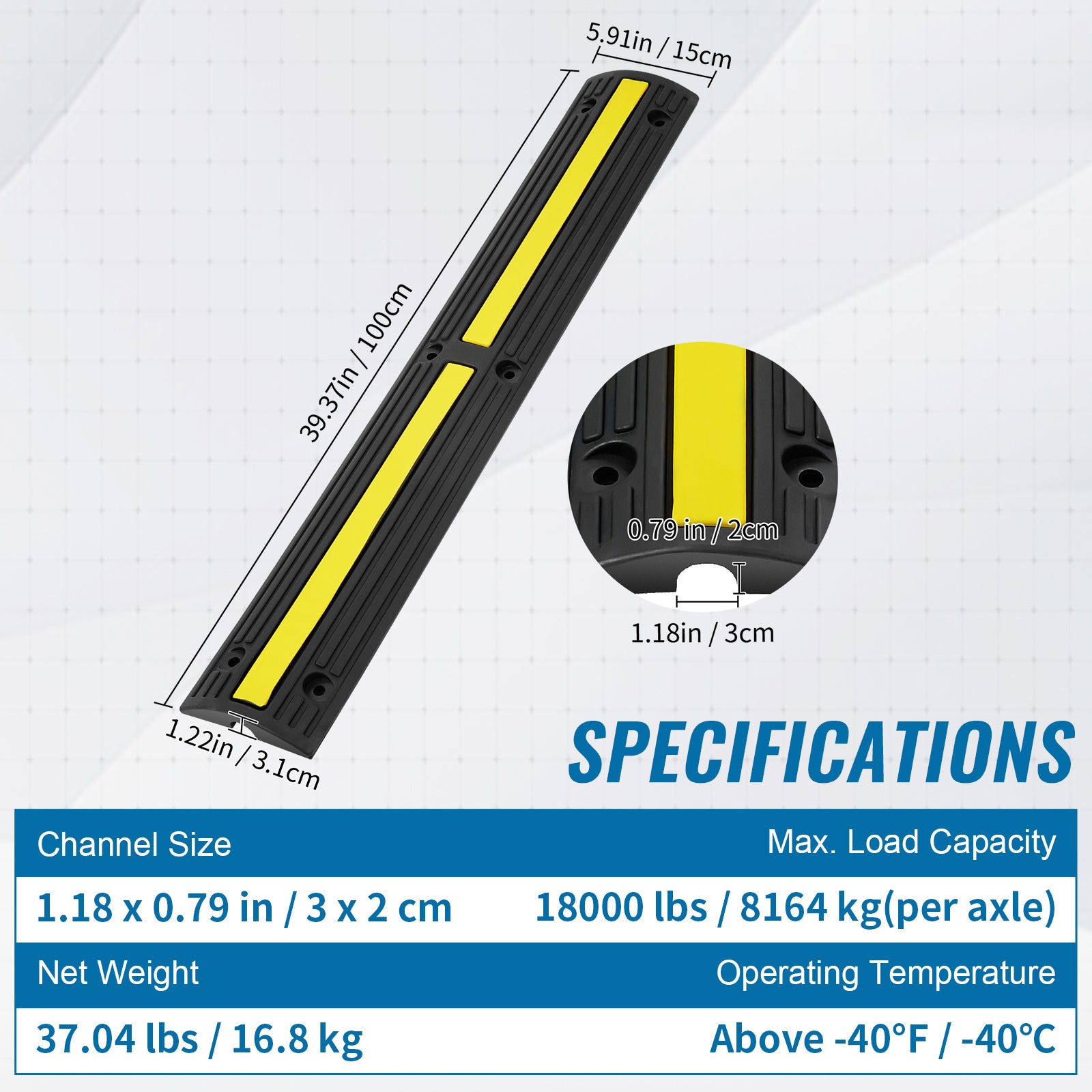 Rampe protection câble de SucceBuy 3,28 pi,paquet 4,1 canal,capacité de 18 000 lb,caoutchouc robuste,pour zones résidentielles,garages,jardins - 9