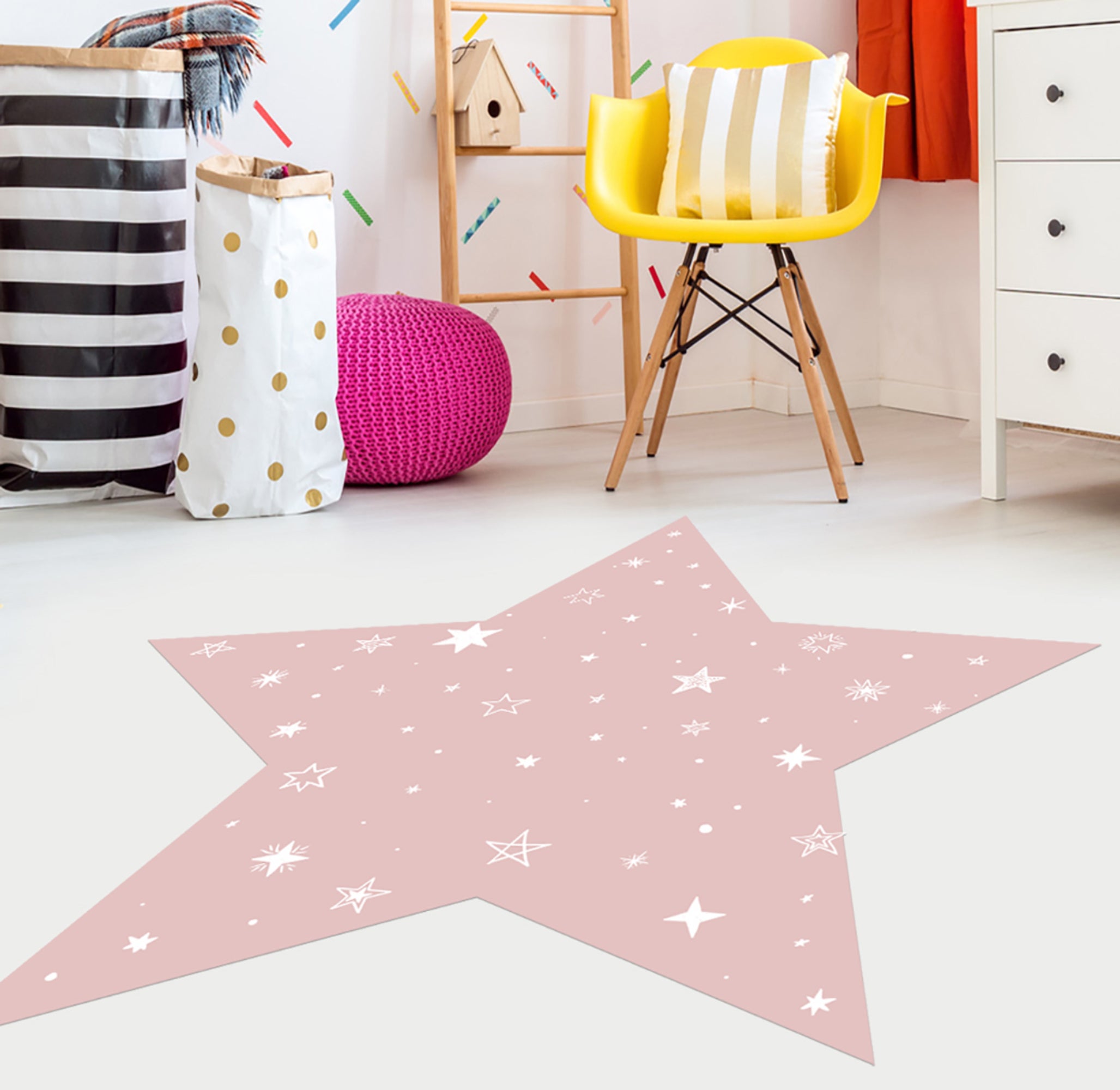 Dywan winylowy dziecięcy Star 152x160 cm - antypoślizgowy PVC, winylowy do pokoju dziecięcego, ognioodporny i zmywalny