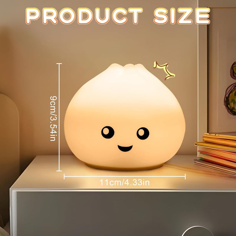 Lampka nocna dla dzieci, silikonowa lampka z regulowanym ciepłym światłem i 8 zmieniającymi się kolorami światłami, akumulatorowa lampka nocna dla dzi