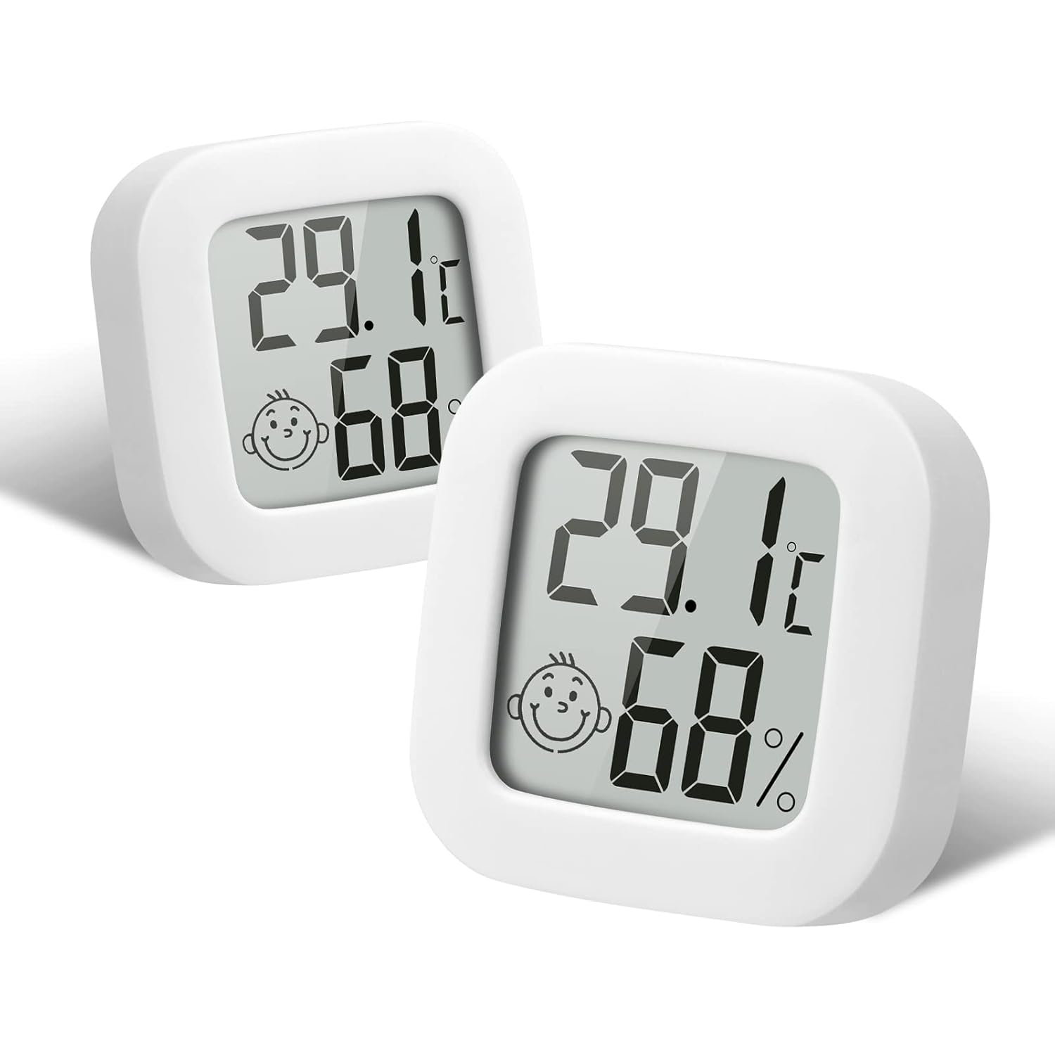 Higrometr-termometr wewnętrzny, zestaw 2 miniaturowych, precyzyjnych, cyfrowych higrometrów-termometrów, wskaźnik temperatury i wilgotności