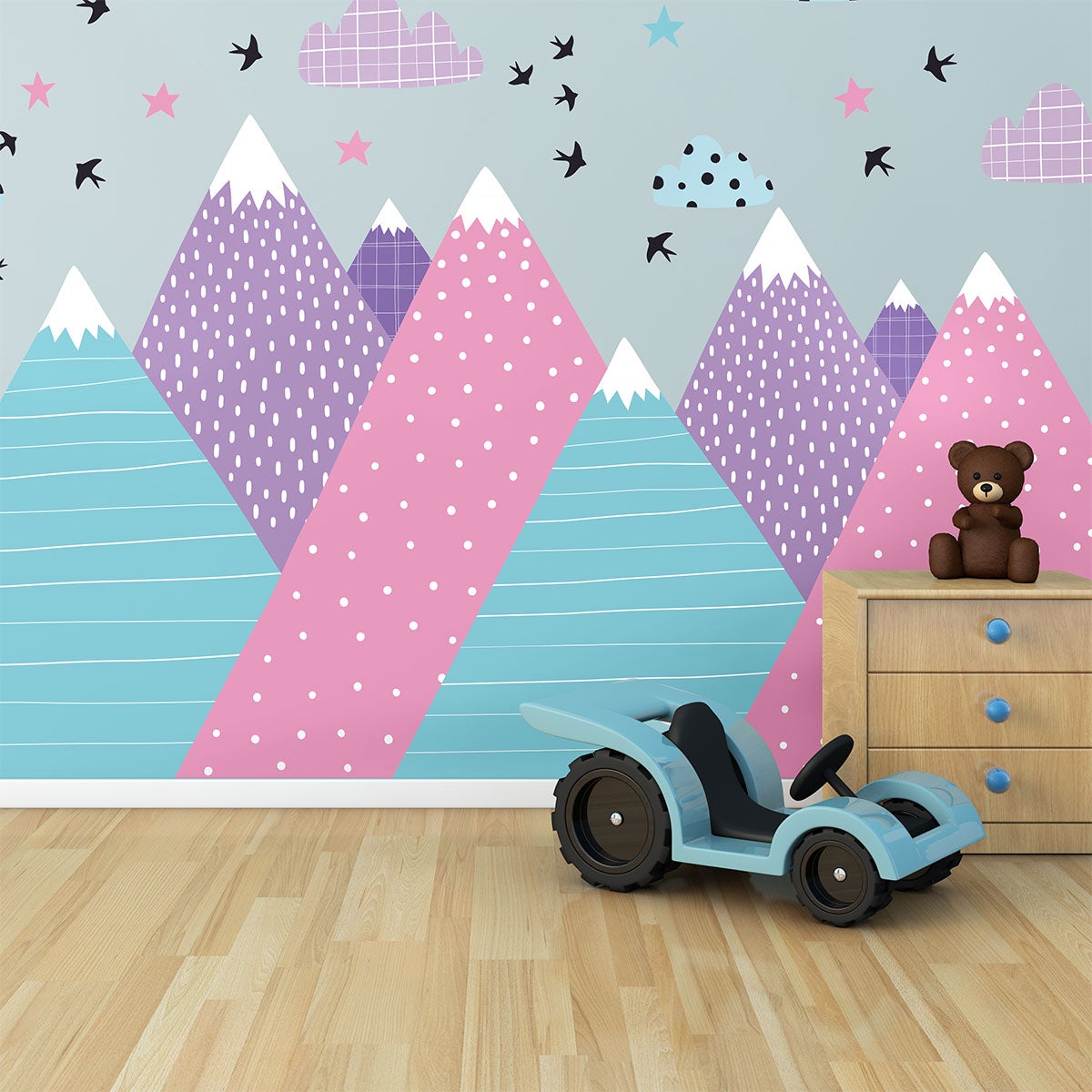 Adesivo bambino di montagna scandinavo natka - Sticker adesivo - adesivi murali - 100x150cm - 5