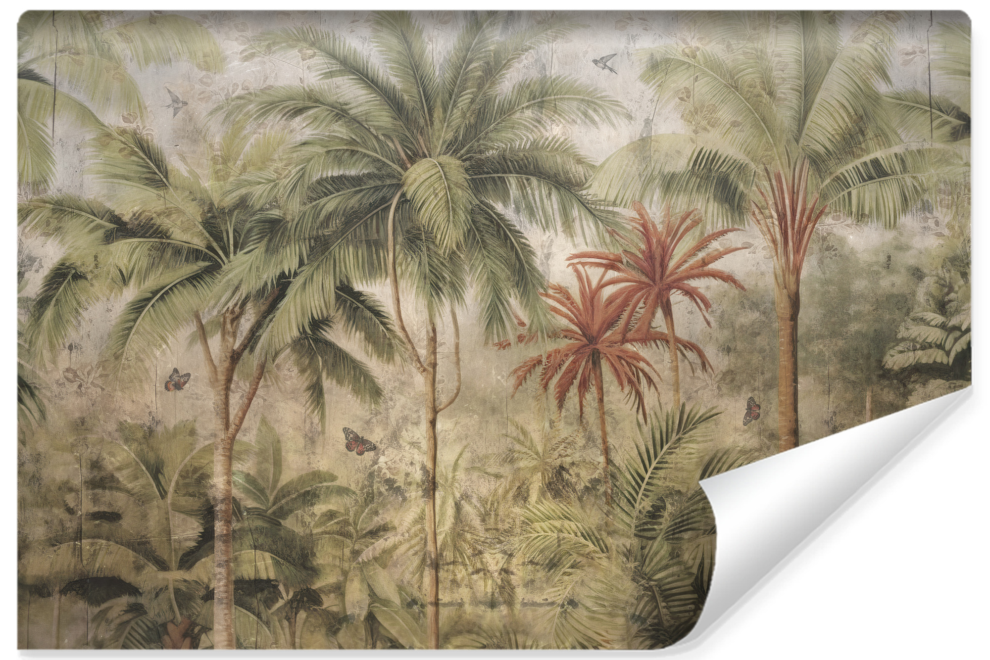 Papel pintado vintage tropical forest 368cm x 254cm foto no tejido para dormitorio