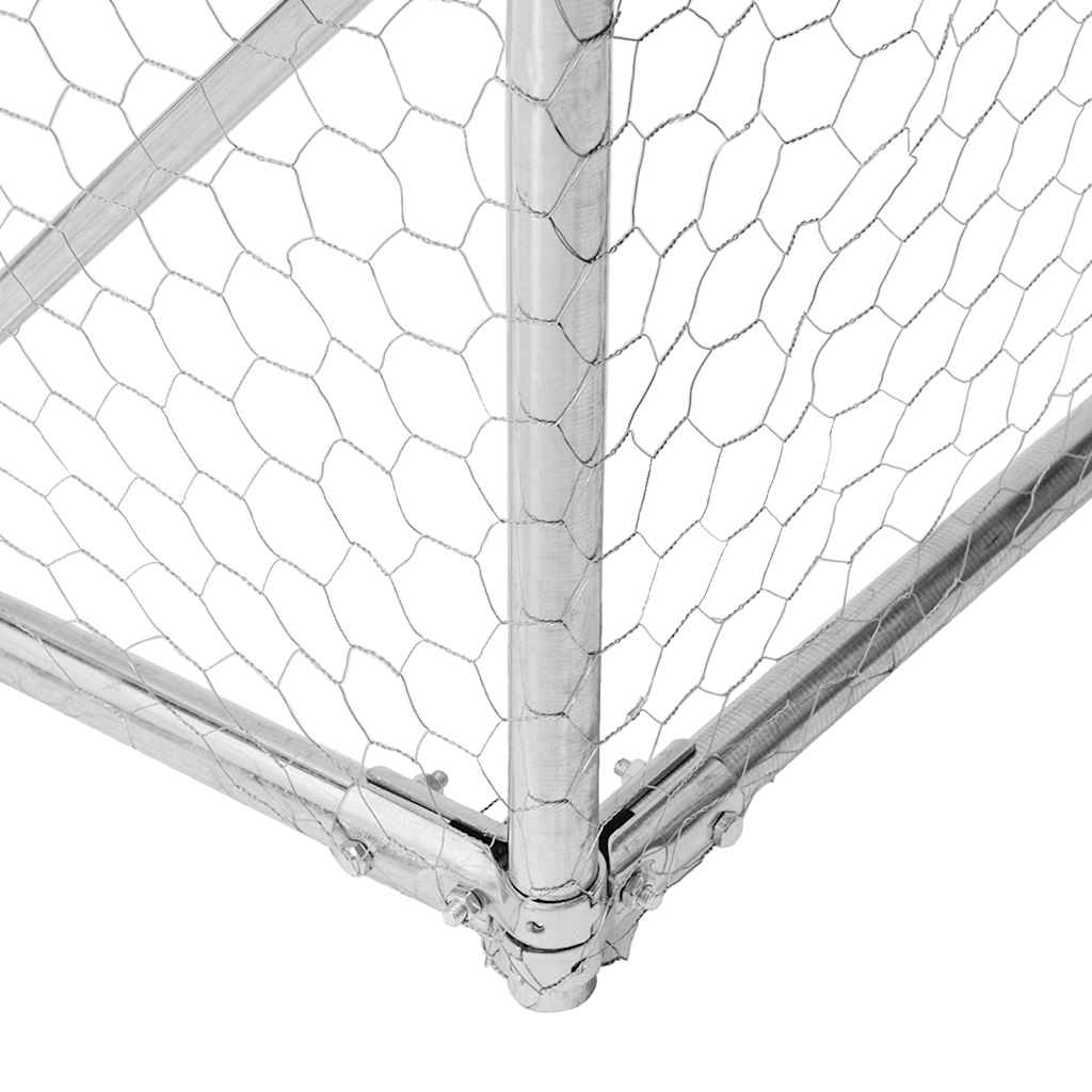 Canil exterior para cães com corredor 5x2x1,5 m aço galvanizado vidaXL - 6