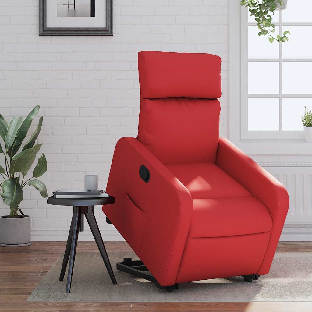 Fauteuil inclinable Rouge Similicuir | Leroy Merlin
