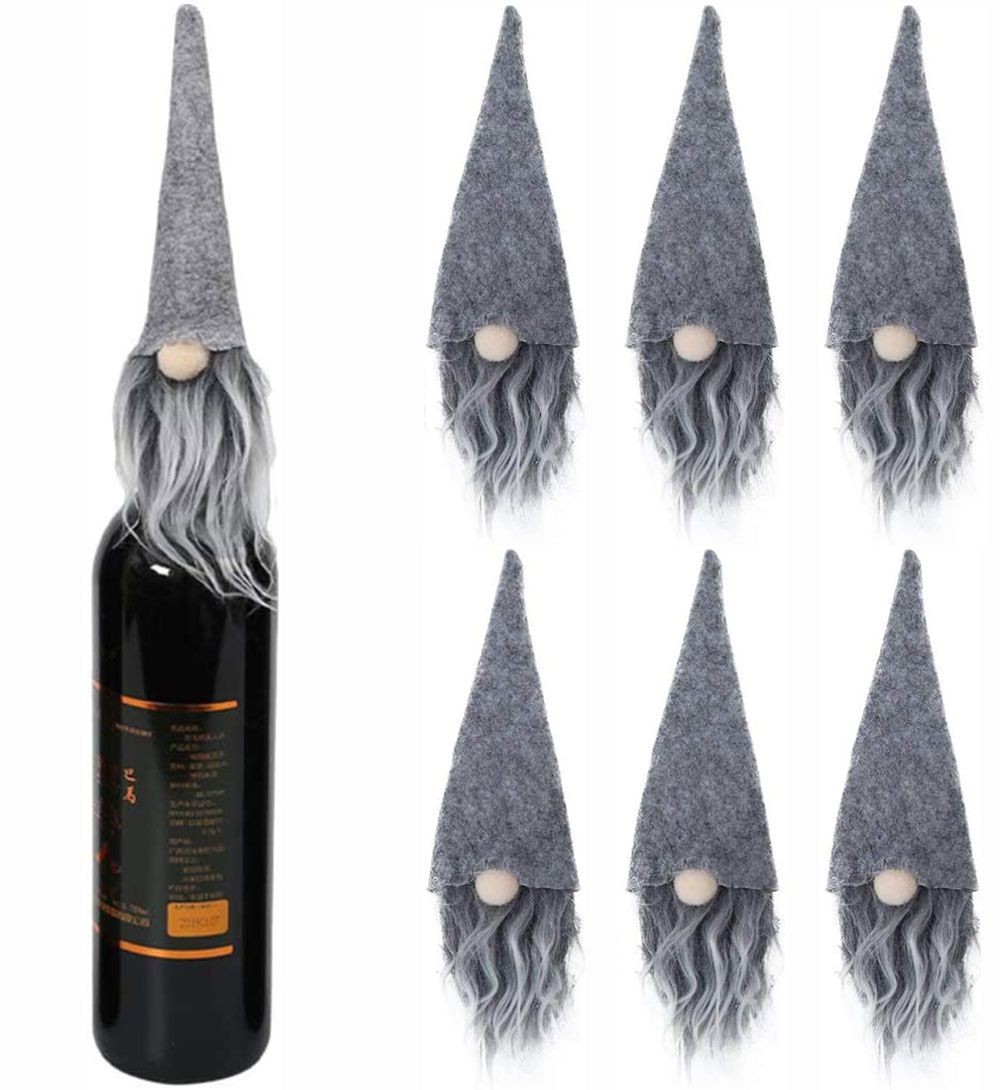 Meleager Copribottiglia Natalizi 6 Pezzi – Cover A Forma Di Babbo Natale E Gnomi, Decorazioni Tavola Natalizia Per Bottiglie Di Vino - 2
