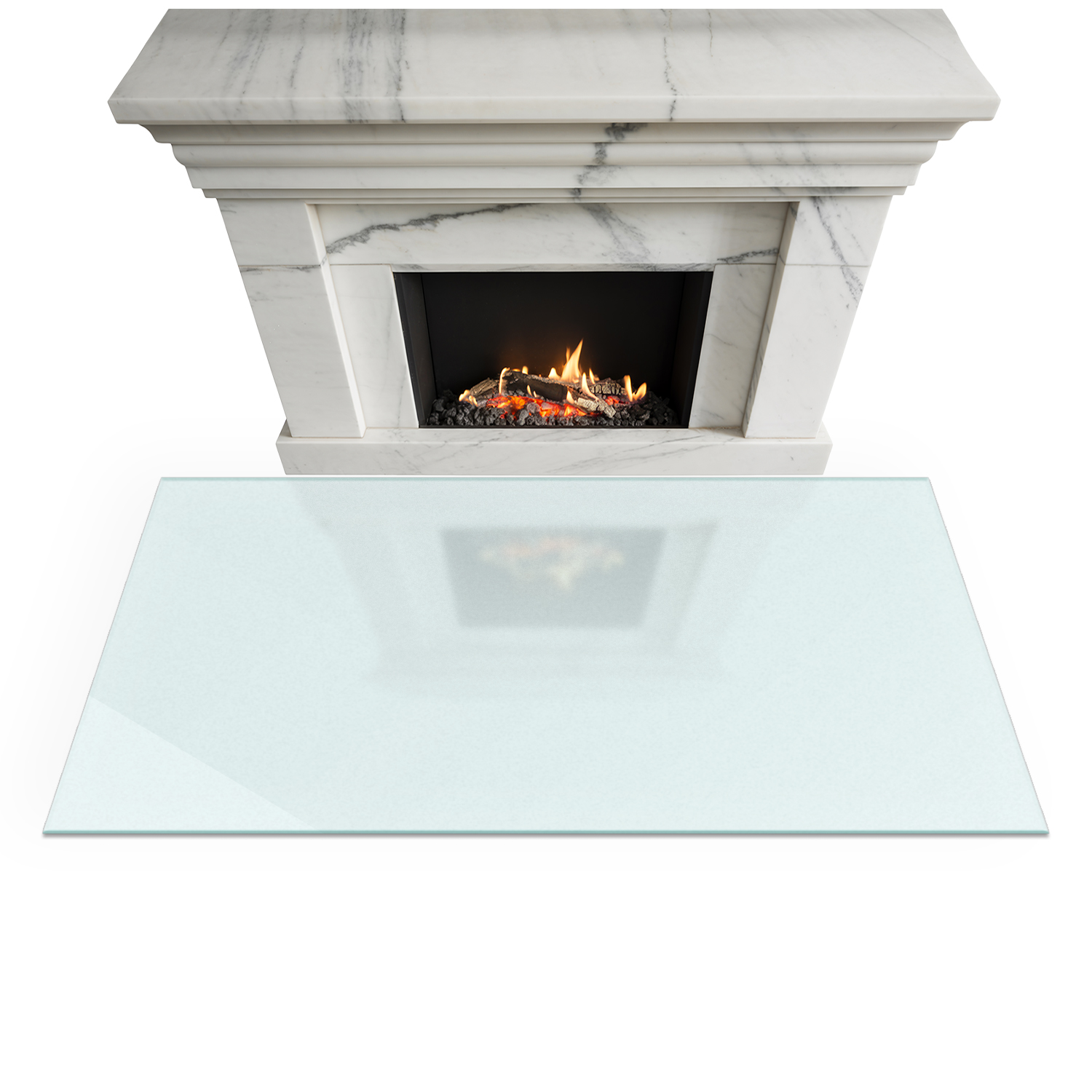 Base de cristal templado para estufa y chimenea – protector de suelo y resistencia térmica 140x70 cm | artprintcave