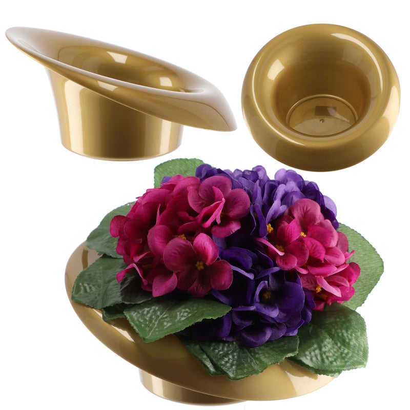 DONICZKA OSŁONKA DO KOMPOZYCJI KOMPOZYCJE STROIK BAZA IKEBANA ZŁOTA 9cm