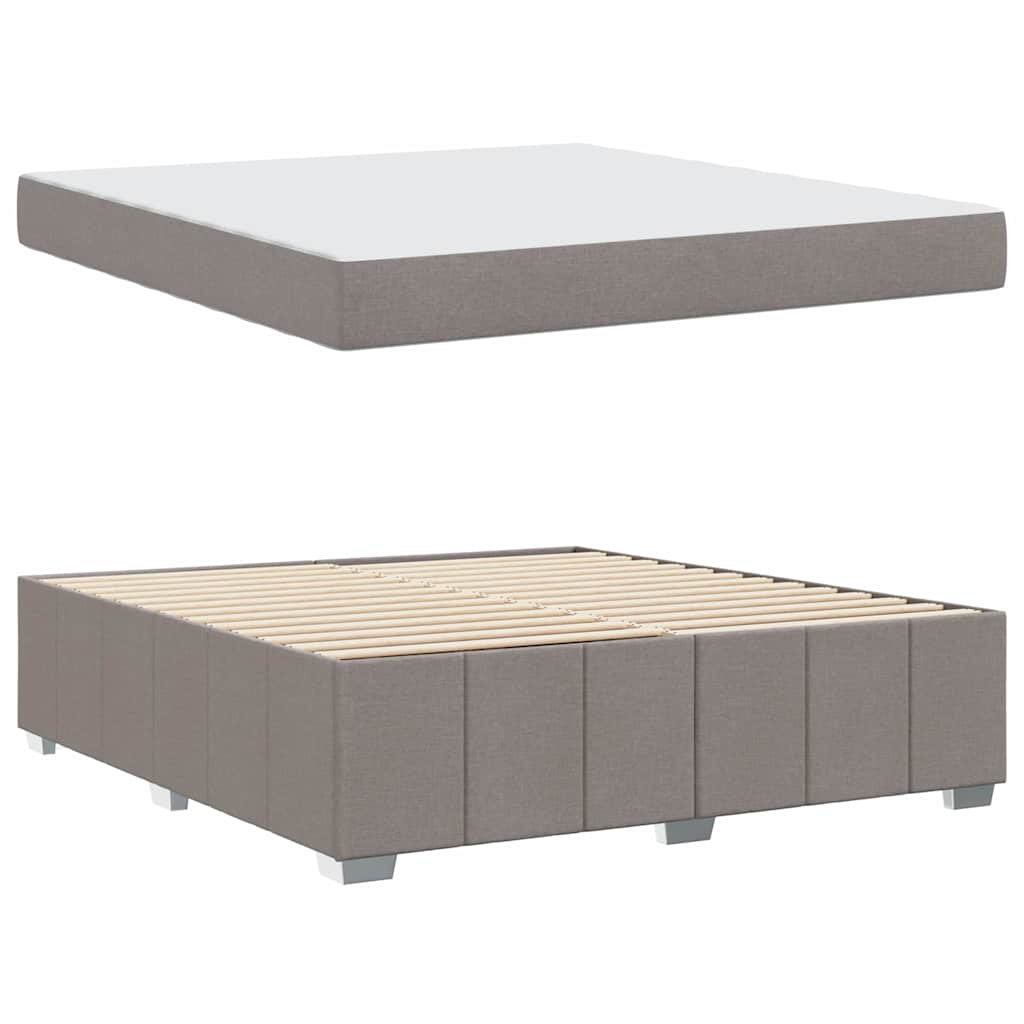 Cadre de lit avec matelas Taupe 180 x 200 cm tissu - 6